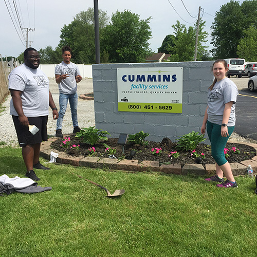 Cummins Facility Services Team: Employees Outside Office