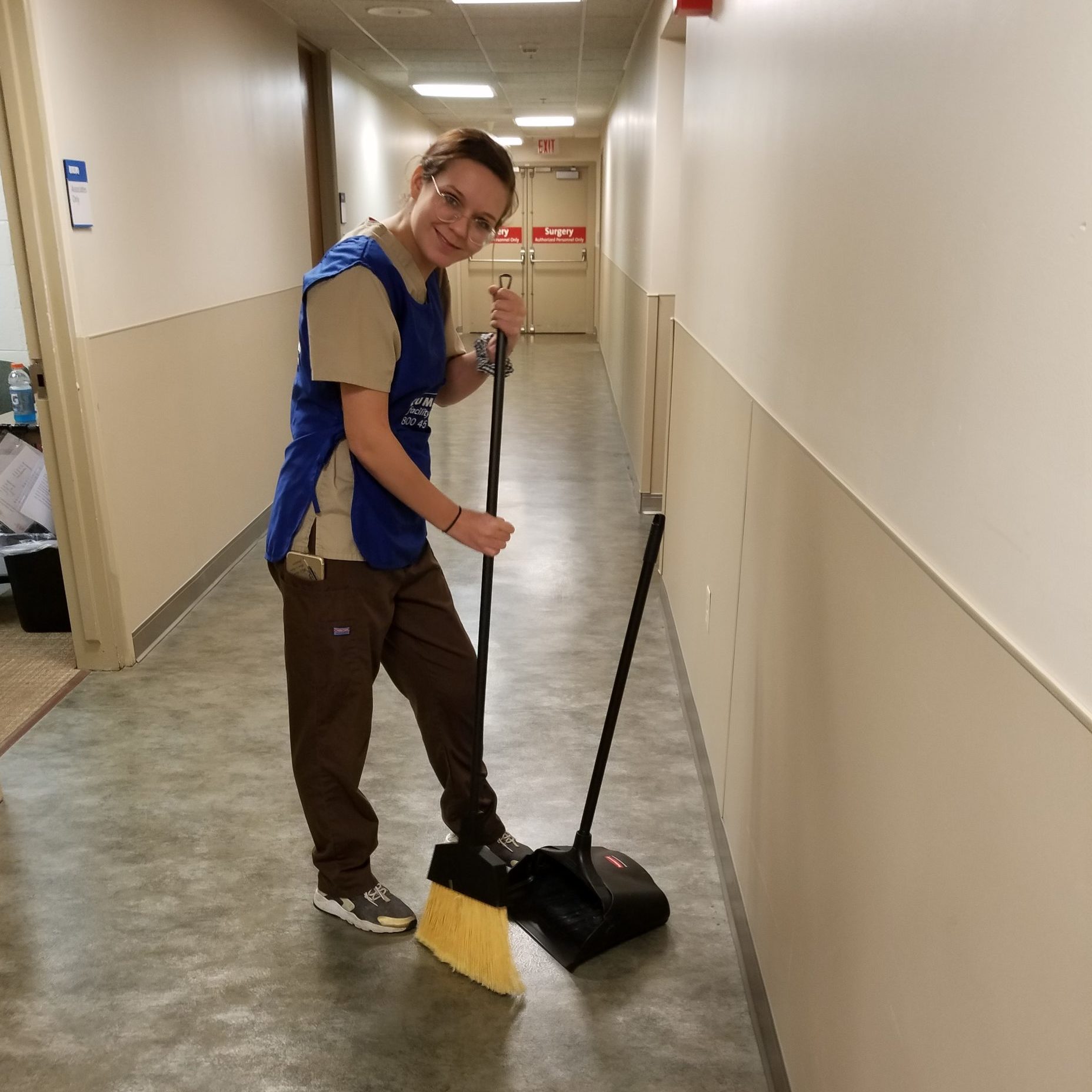 Cummins Facility Services Team: Employee Cleaning Floor